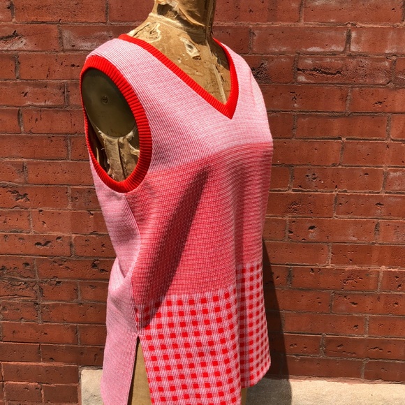 Vintage Red and White Sweater Vest - Picture 5 of 6